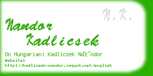 nandor kadlicsek business card